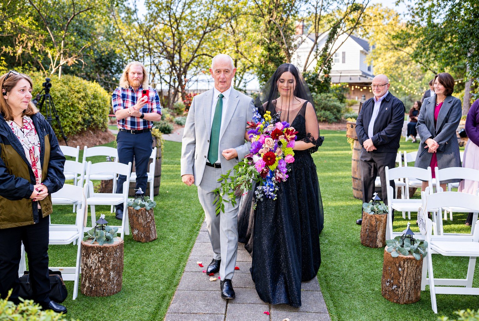 Parker and Olivia’s garden wedding ceremony at Four Oaks Manor