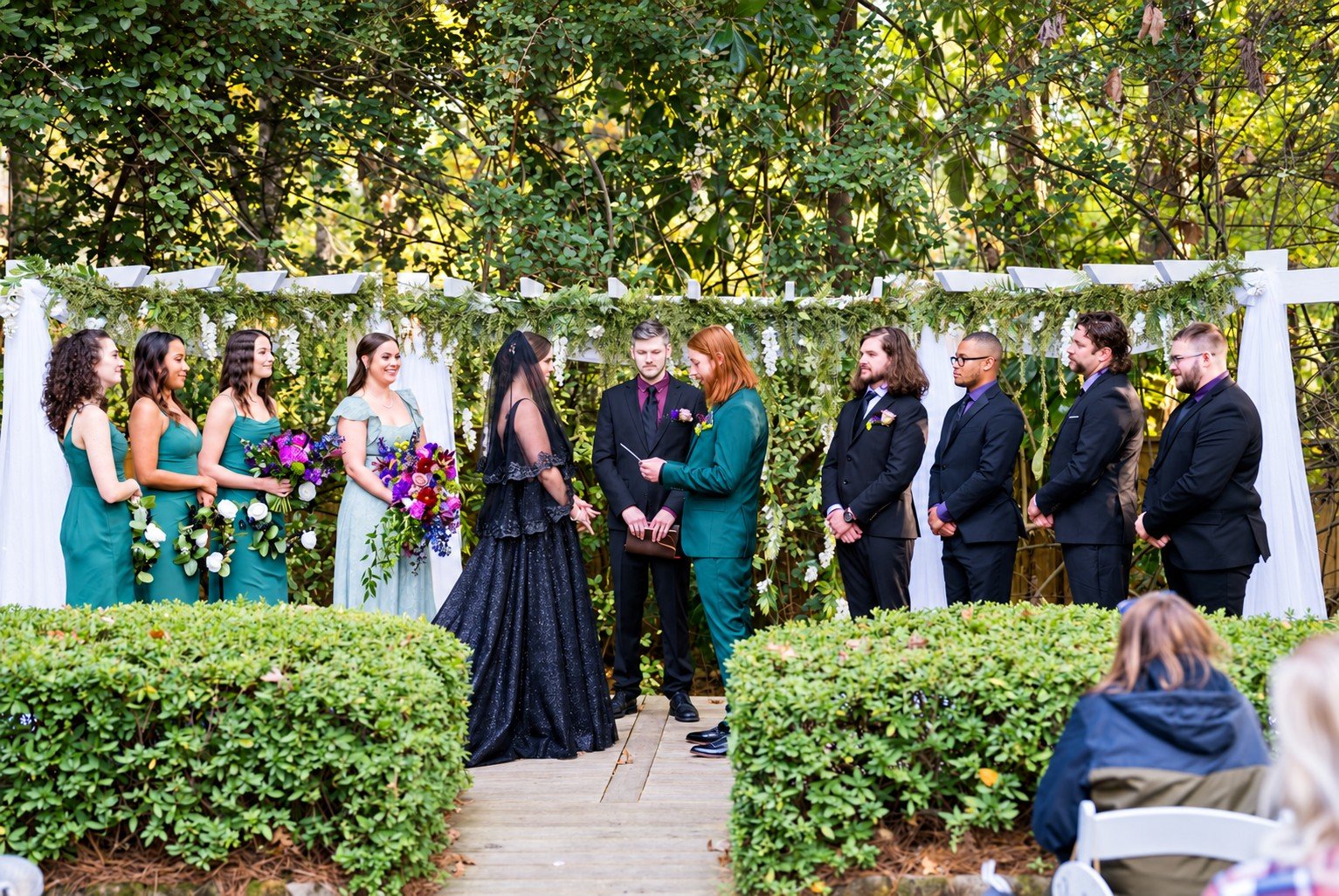 Parker and Olivia’s garden wedding ceremony at Four Oaks Manor