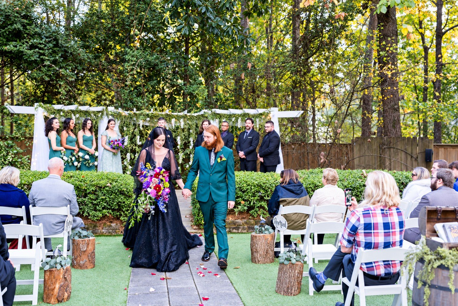 Parker and Olivia newlywed portraits at Four Oaks Manor in Buford