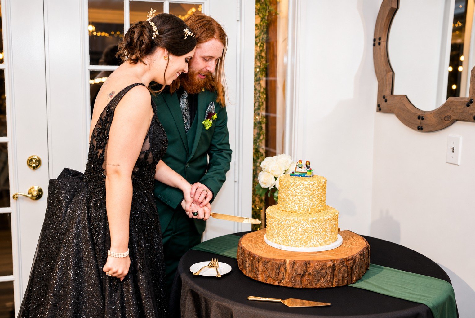 Parker and Olivia celebrating with family and friends at Four Oaks Manor