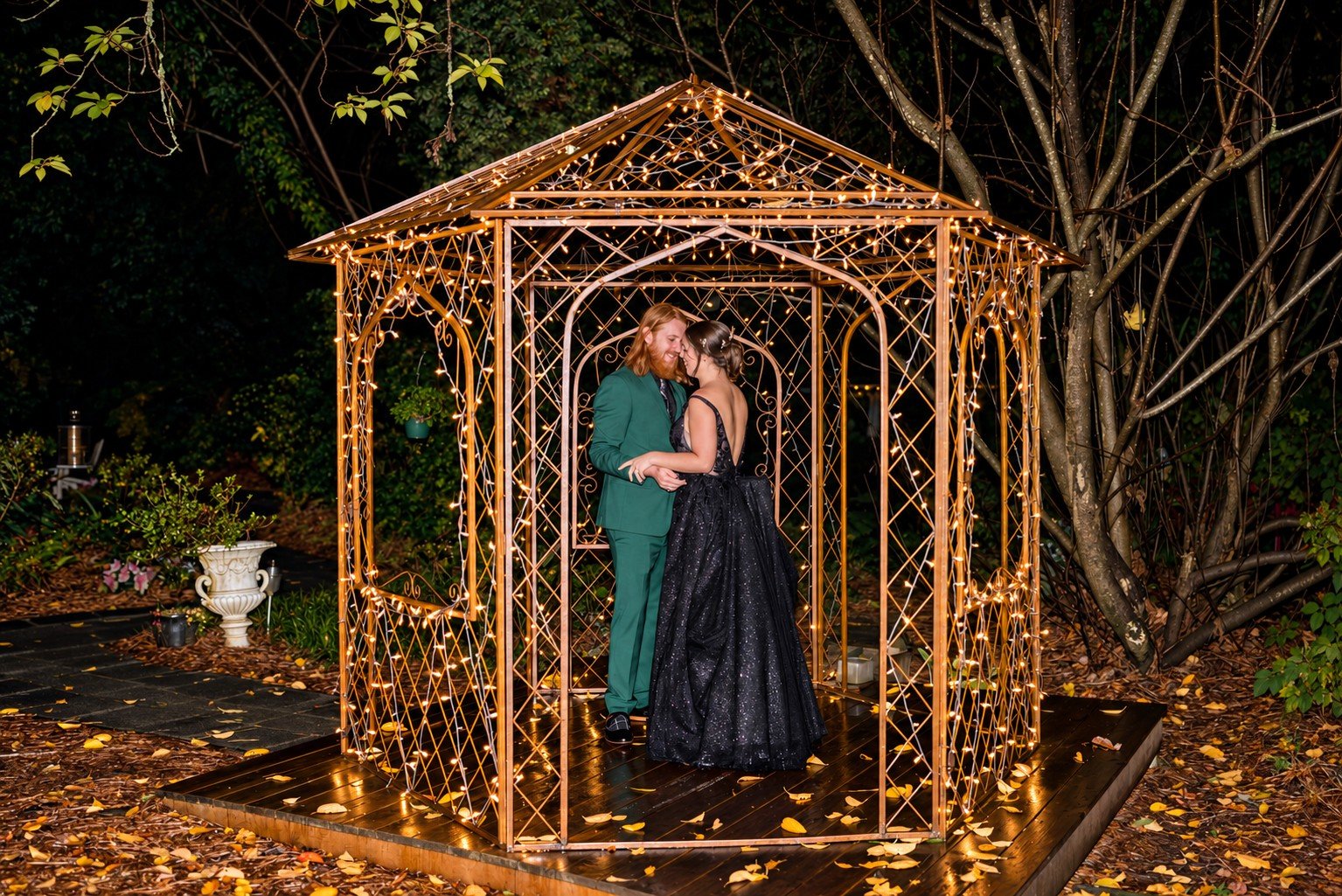 Parker and Olivia celebrating with family and friends at Four Oaks Manor
