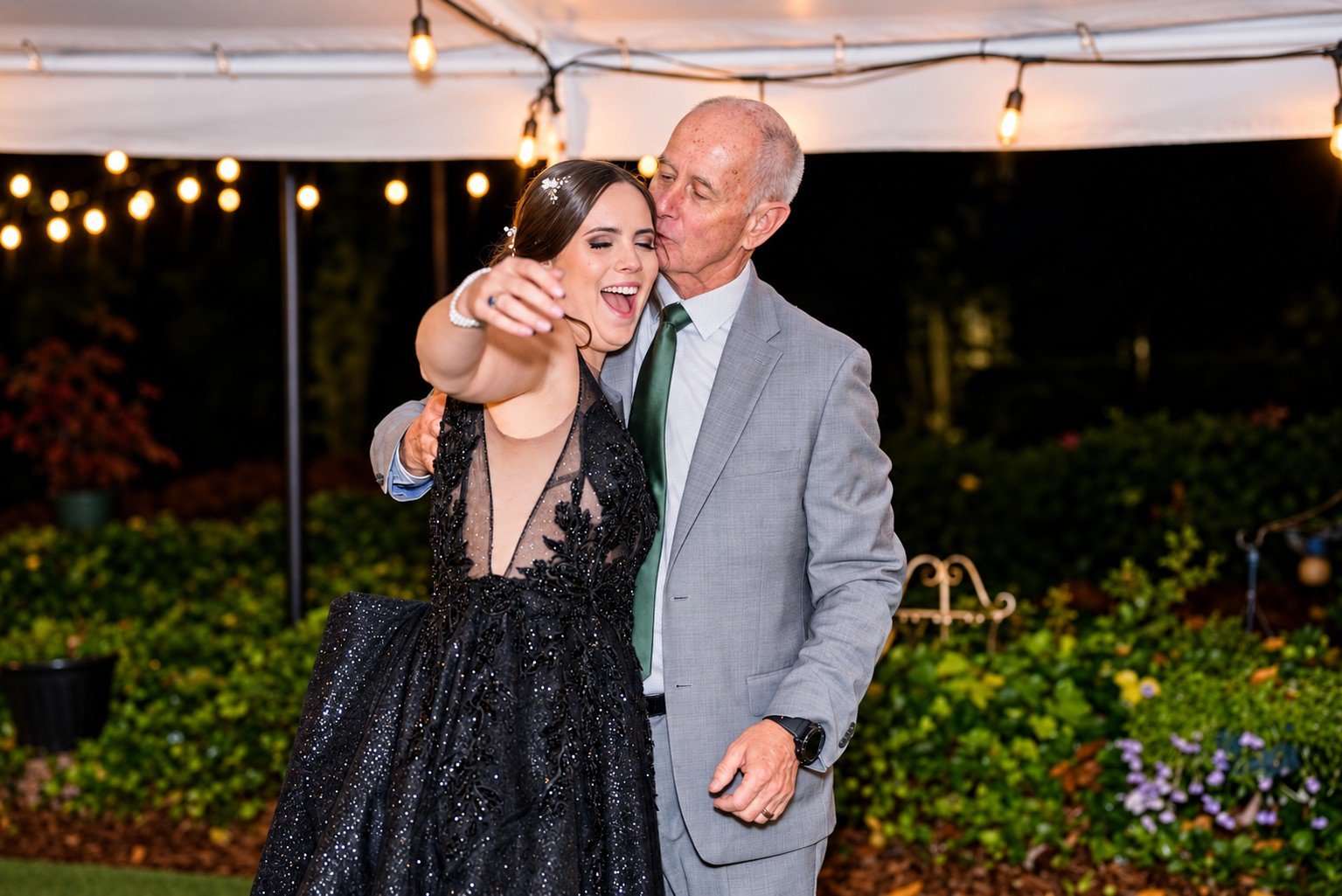 Parker and Olivia celebrating with family and friends at Four Oaks Manor