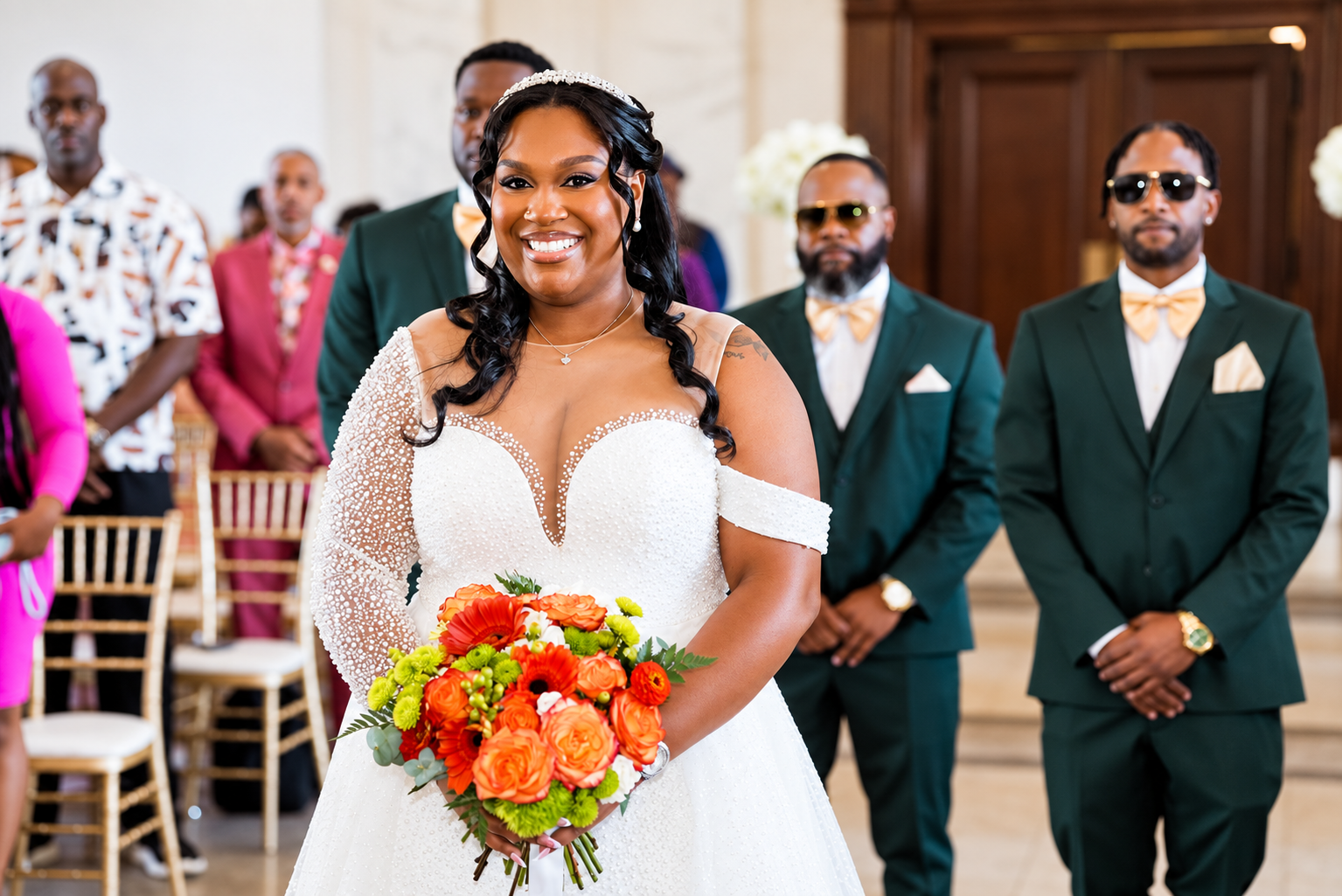 Aaliyah entering the wedding ceremony
