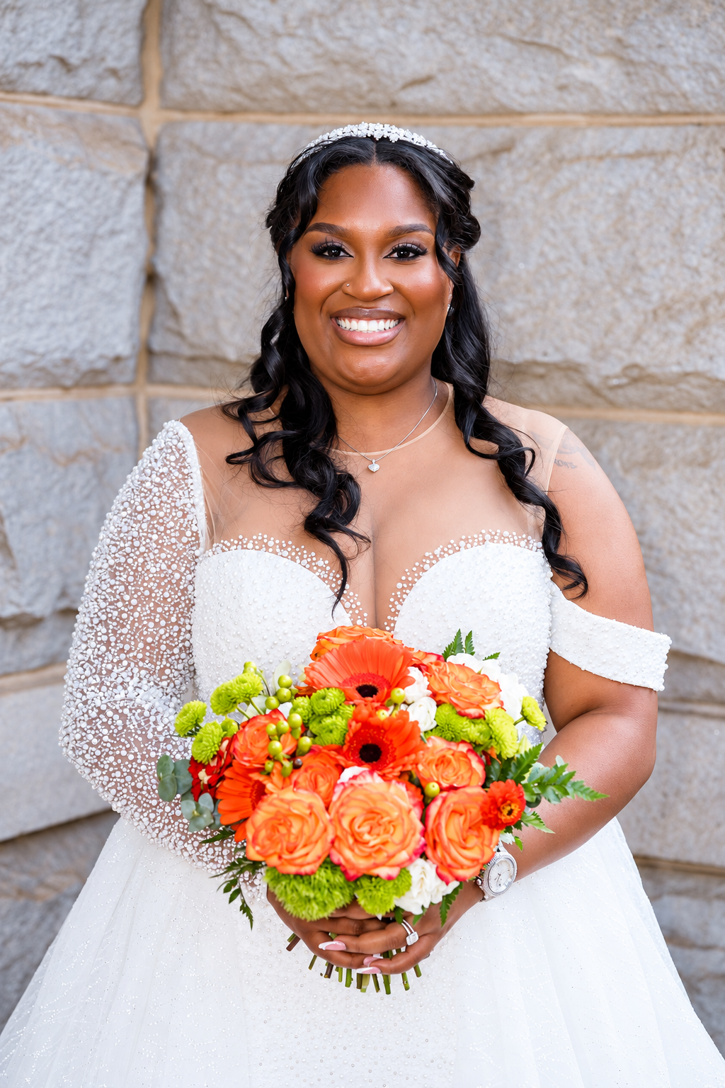 Bridal portrait of Aaliyah