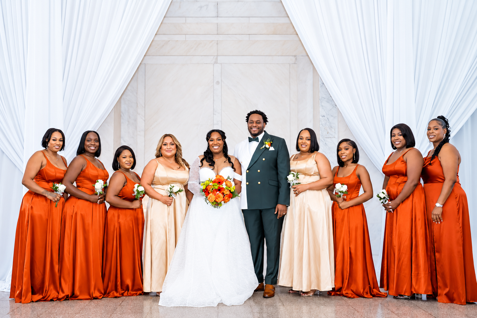 Aaliyah with her attendants