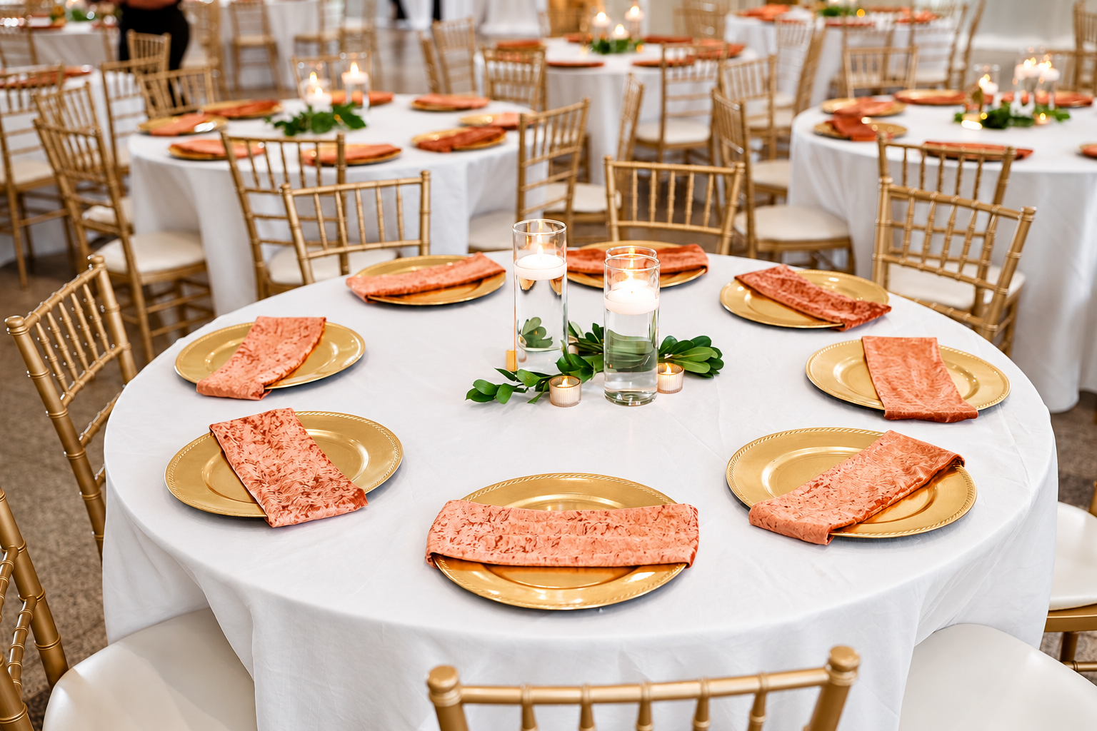Reception table details at Aaliyah and Alex's wedding