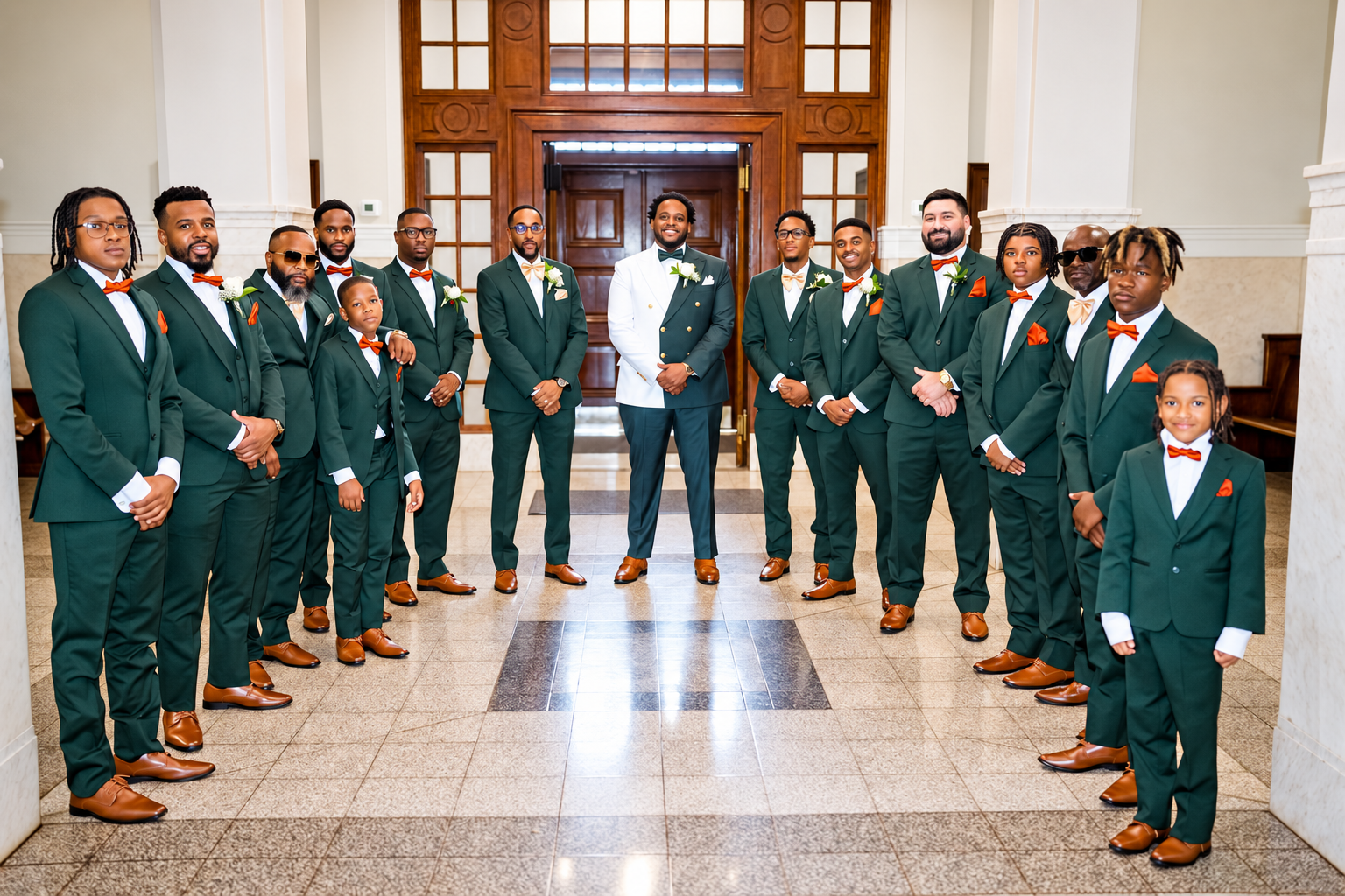 Alex with his groomsmen before the ceremony
