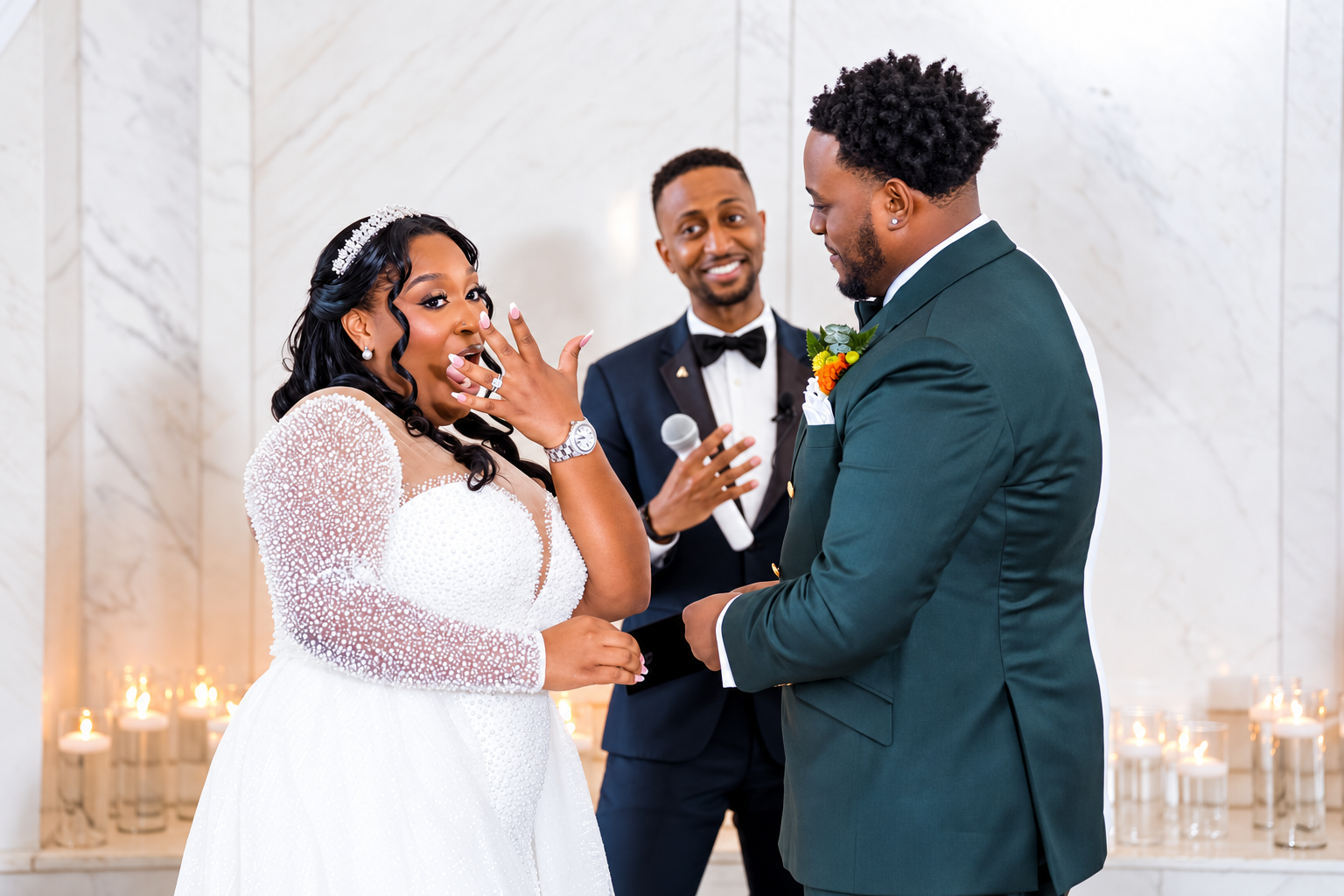 Aaliyah and Alex exchanging vows