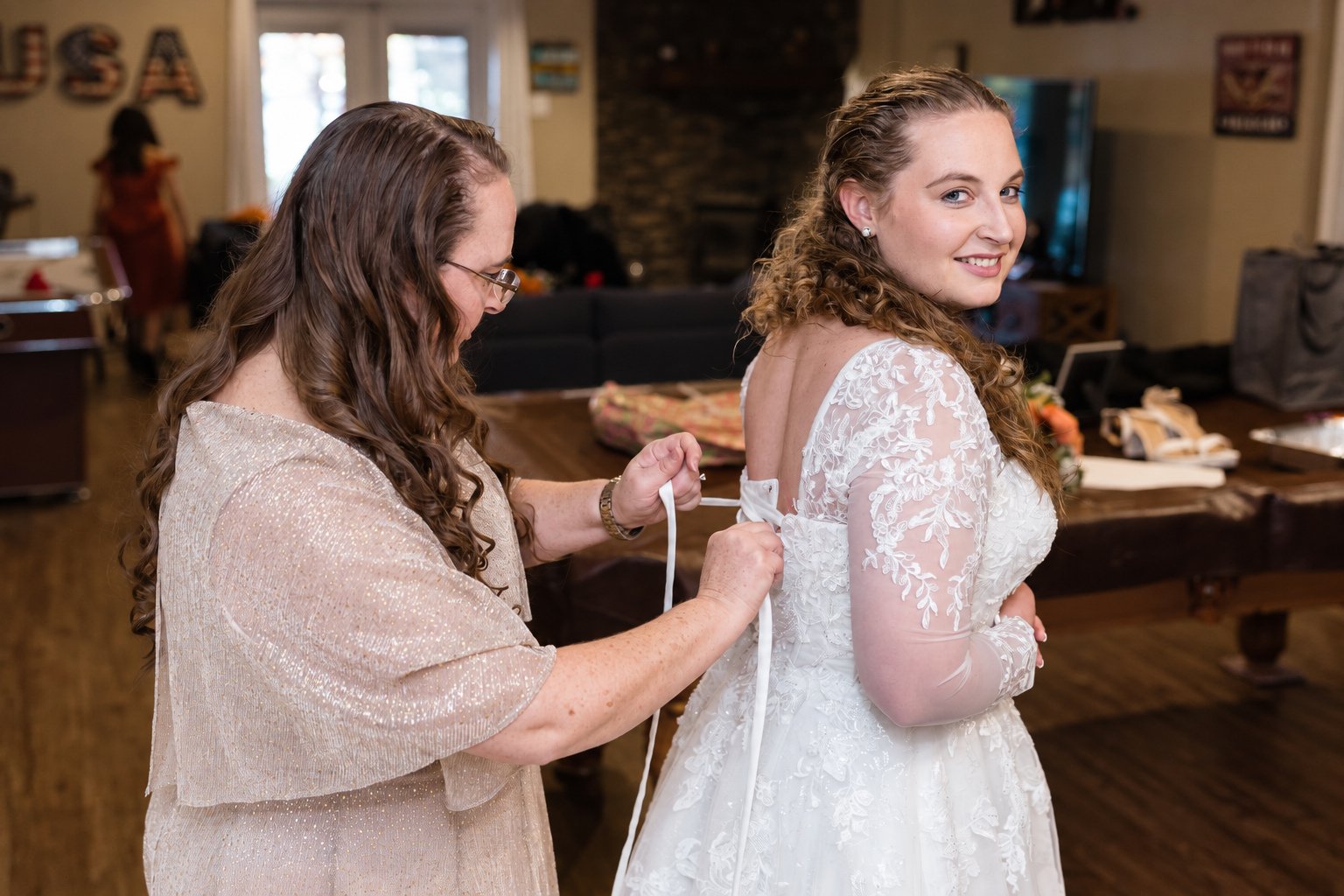 Danielle and Trey—getting ready