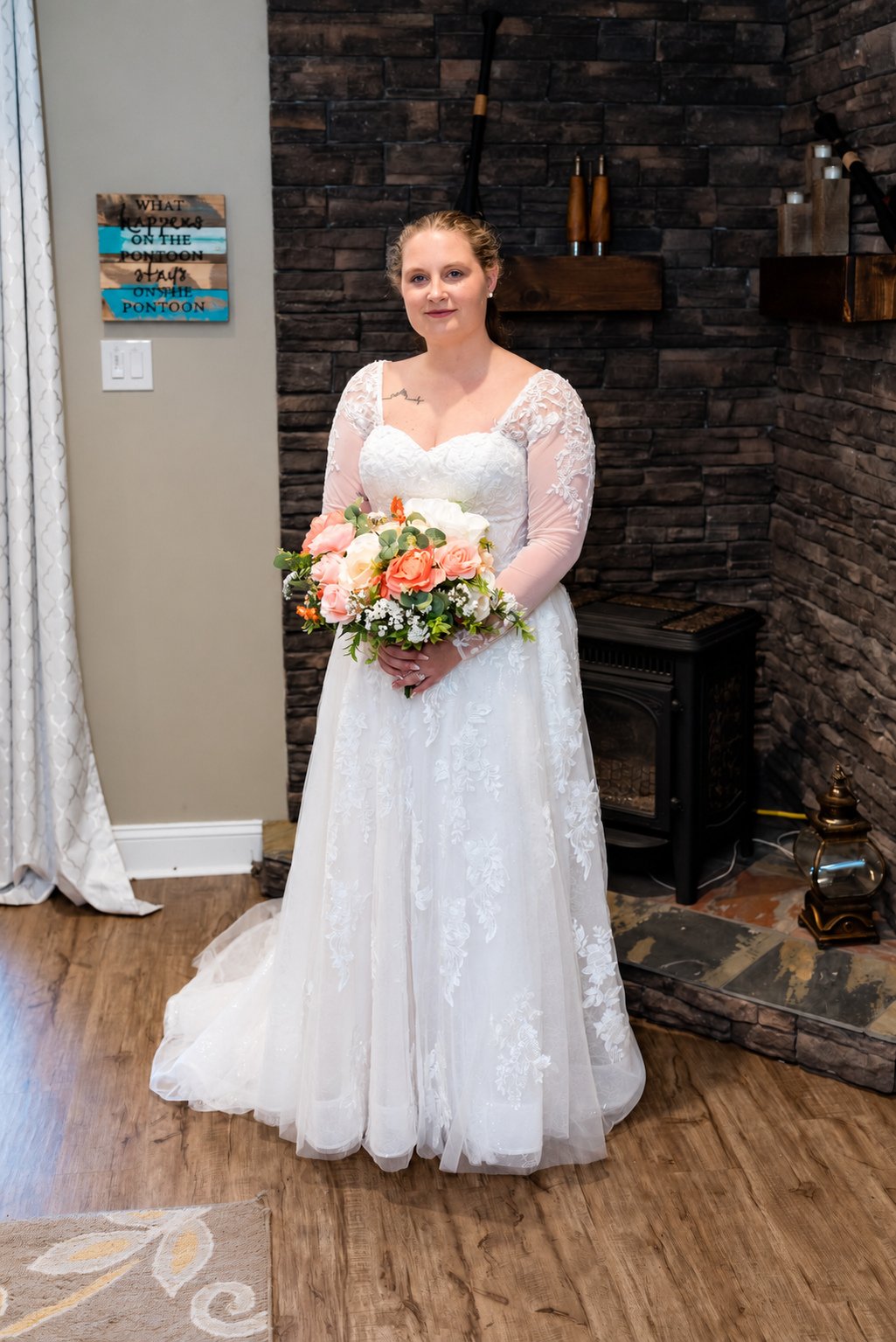 Danielle and Trey—indoor bridal portrait