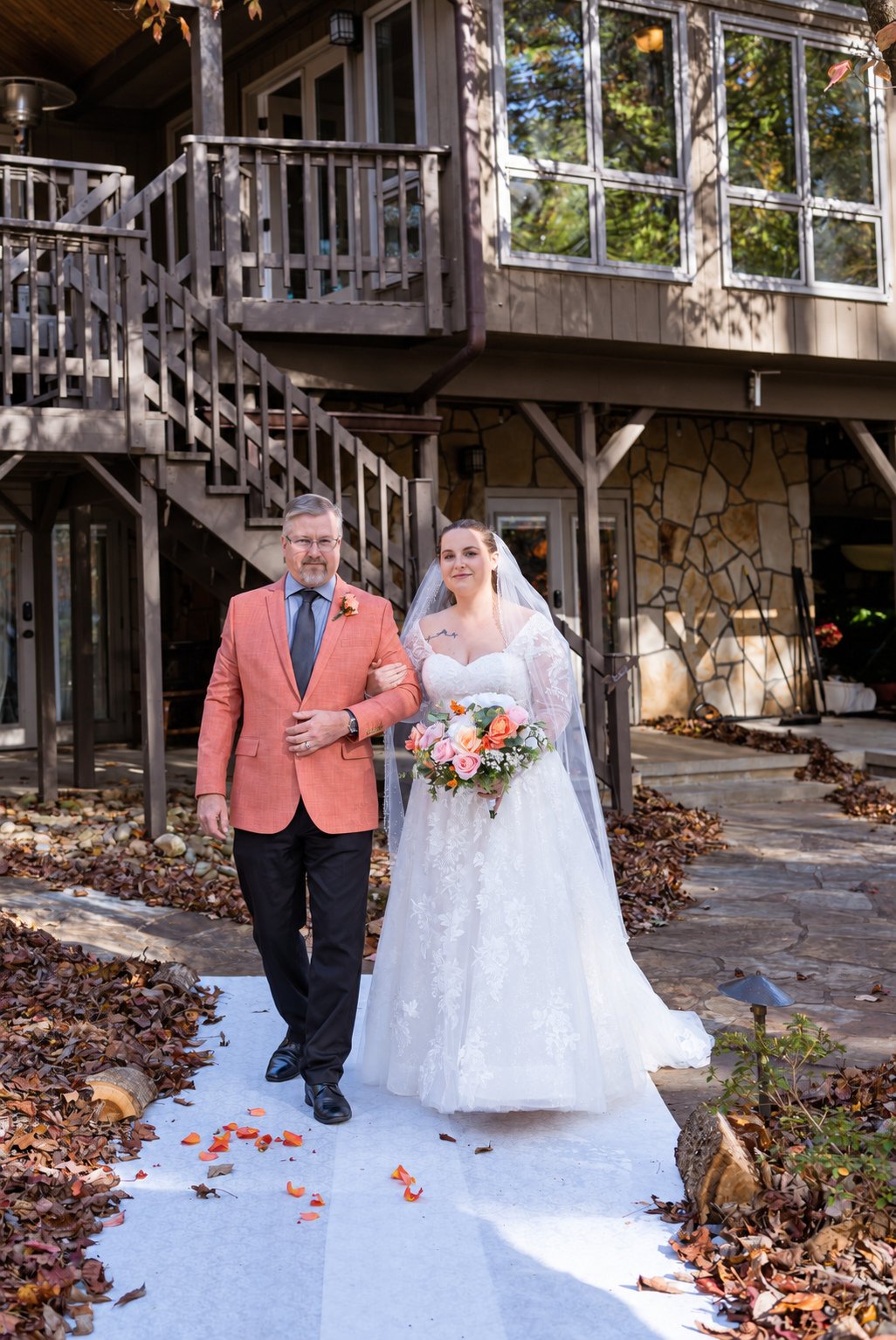 Danielle and Trey—walking down the aisle