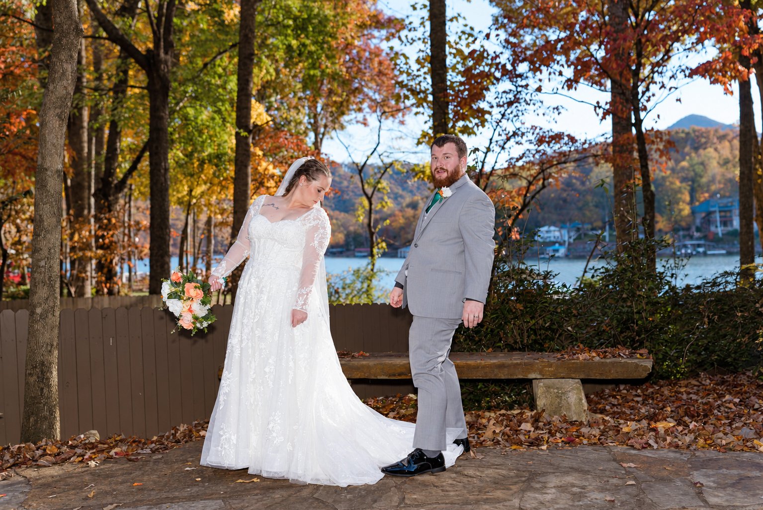 Danielle and Trey—couple in the woodland