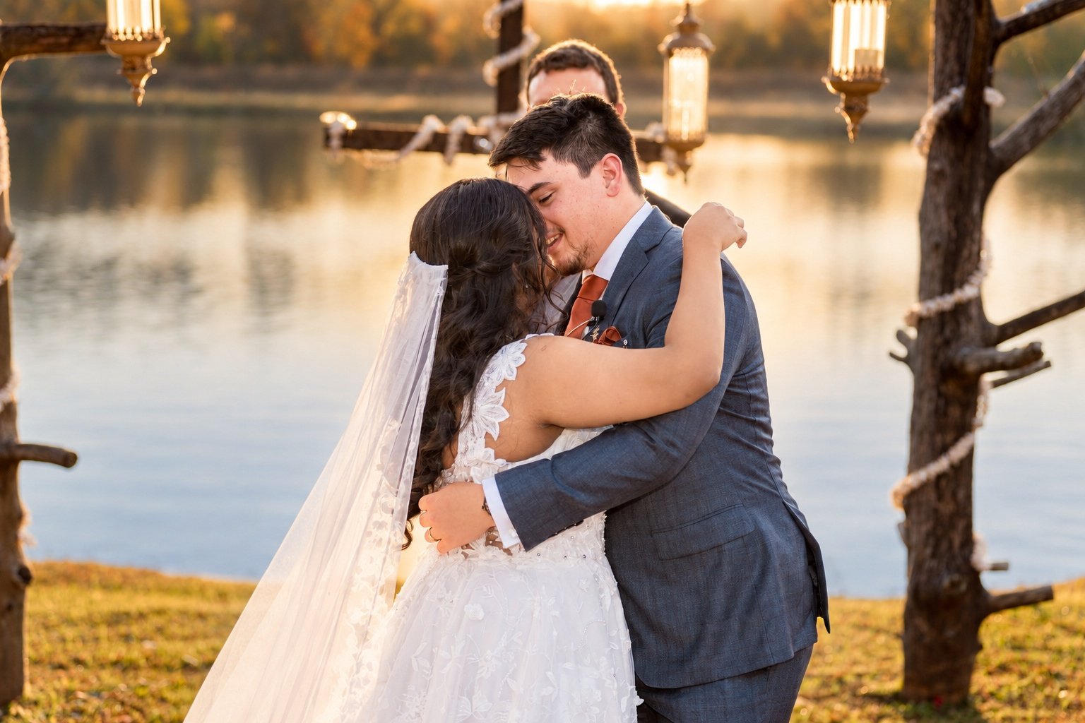 Reeham and Logan—ceremony kiss