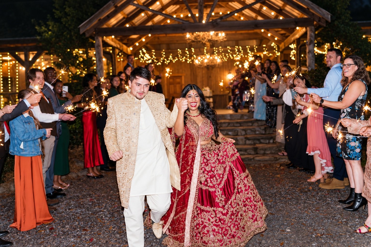 Reeham and Logan—sparkler exit