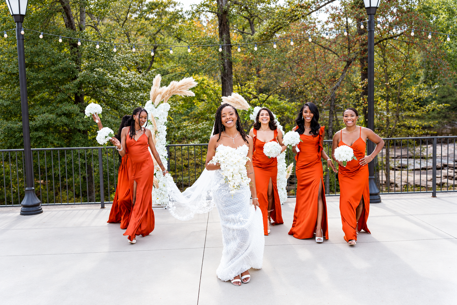 Bride bridesmaids celebration at Burnett and Jaelyn's wedding