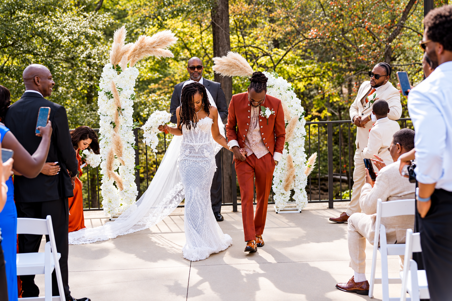 Newlywed ceremony exit at Burnett and Jaelyn's wedding