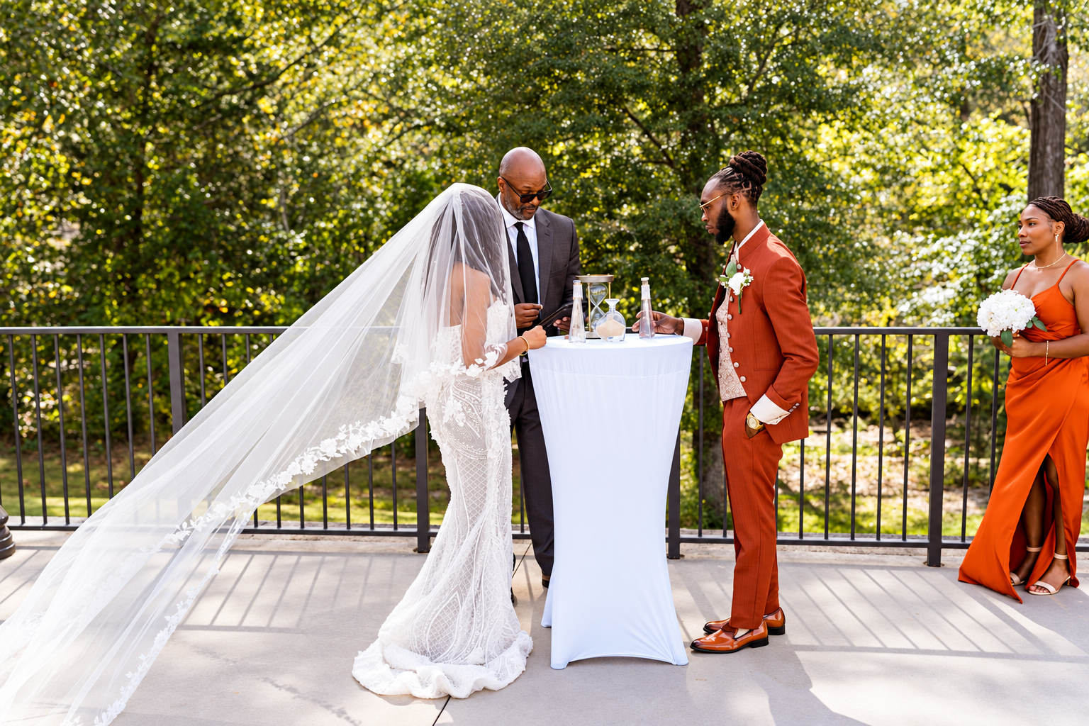 Outdoor wedding ceremony at Burnett and Jaelyn's wedding