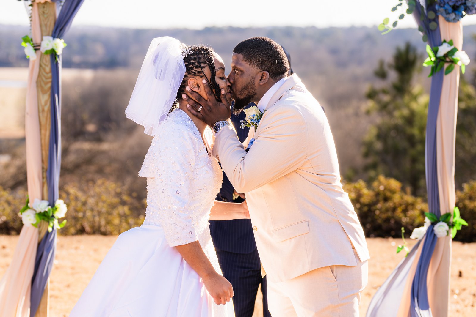 Tanjana and Marcel share their ceremony kiss