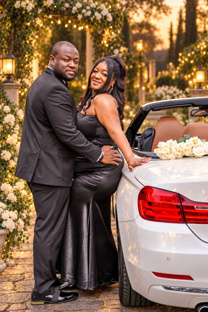 Kobina and Tiara during their Vines Mansion engagement session
