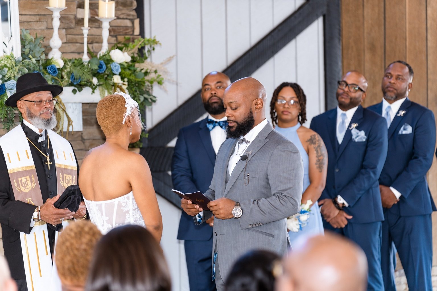 Maurice speaking his vows to Jillian
