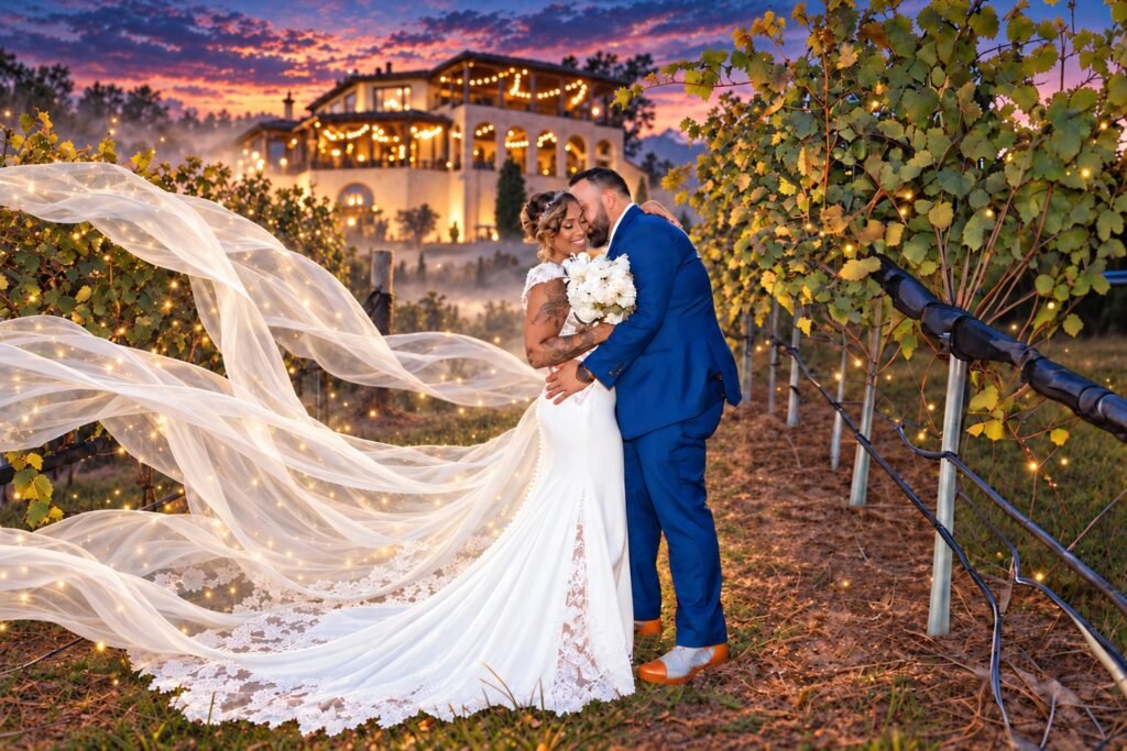 Ashley + Hunter — wedding Story cover — creative composite