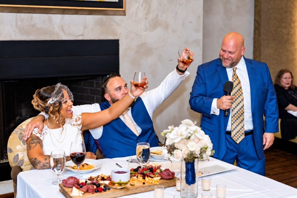 Reception toast at Montaluce Winery in Dahlonega, Georgia.